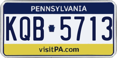 PA license plate KQB5713
