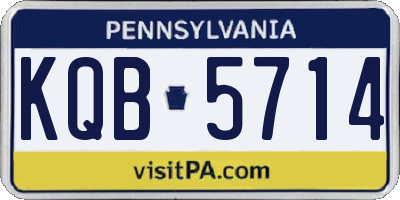 PA license plate KQB5714