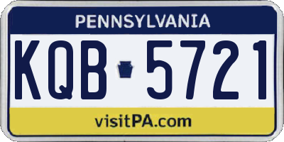 PA license plate KQB5721