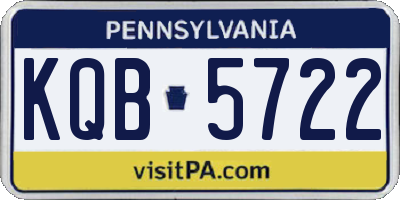 PA license plate KQB5722