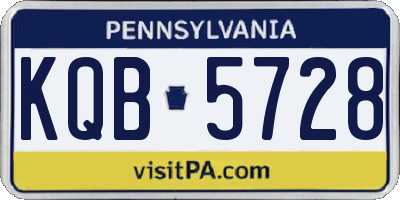 PA license plate KQB5728