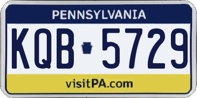 PA license plate KQB5729