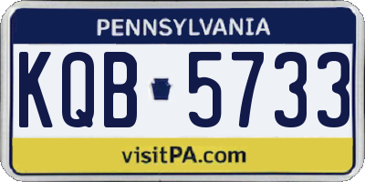 PA license plate KQB5733