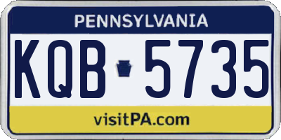 PA license plate KQB5735