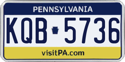 PA license plate KQB5736