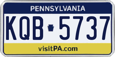 PA license plate KQB5737