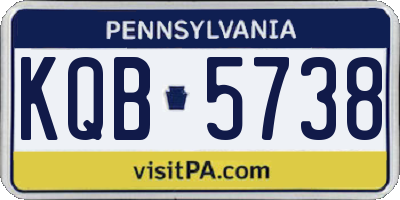 PA license plate KQB5738