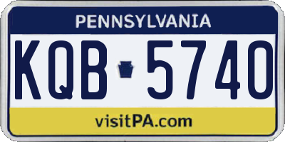 PA license plate KQB5740