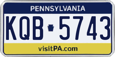 PA license plate KQB5743