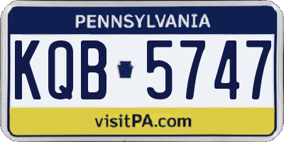 PA license plate KQB5747