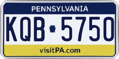 PA license plate KQB5750