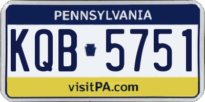 PA license plate KQB5751