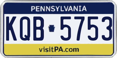 PA license plate KQB5753
