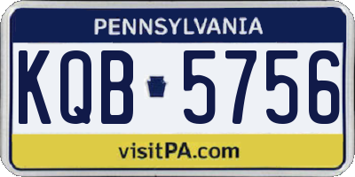 PA license plate KQB5756