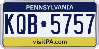 PA license plate KQB5757