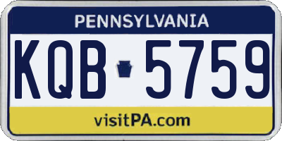 PA license plate KQB5759