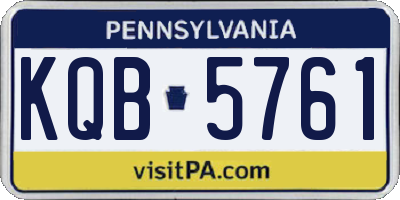 PA license plate KQB5761