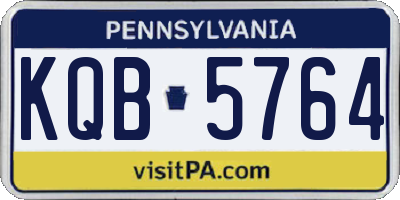 PA license plate KQB5764