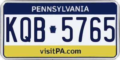 PA license plate KQB5765