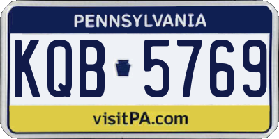 PA license plate KQB5769