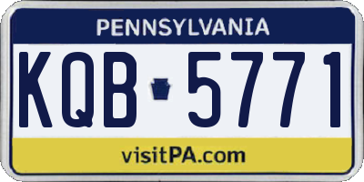 PA license plate KQB5771