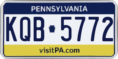 PA license plate KQB5772