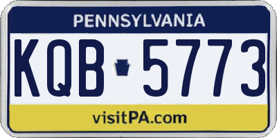 PA license plate KQB5773