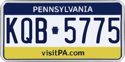 PA license plate KQB5775
