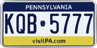 PA license plate KQB5777