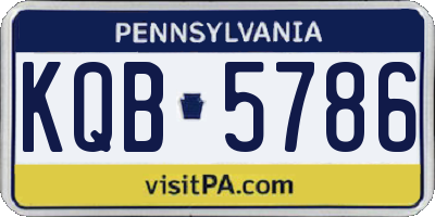 PA license plate KQB5786