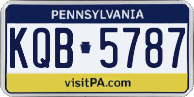PA license plate KQB5787