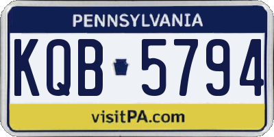 PA license plate KQB5794