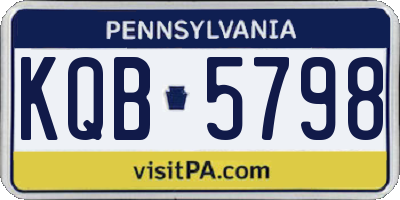 PA license plate KQB5798