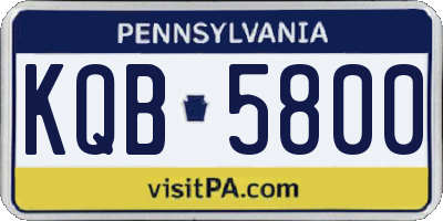 PA license plate KQB5800