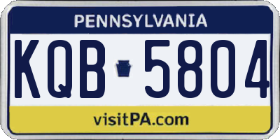 PA license plate KQB5804