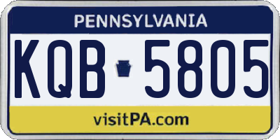 PA license plate KQB5805