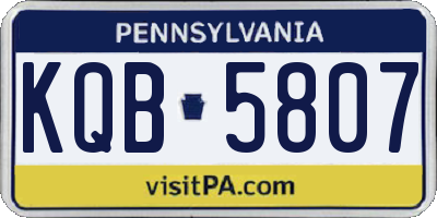 PA license plate KQB5807
