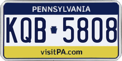 PA license plate KQB5808