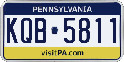 PA license plate KQB5811