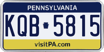 PA license plate KQB5815