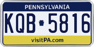 PA license plate KQB5816