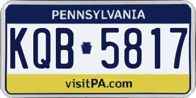 PA license plate KQB5817