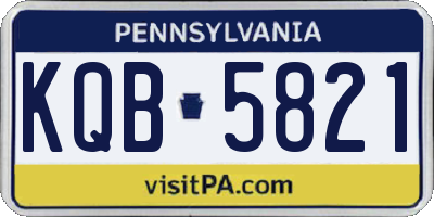 PA license plate KQB5821