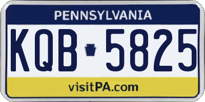 PA license plate KQB5825