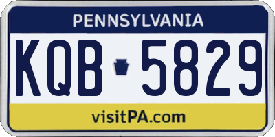 PA license plate KQB5829