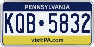 PA license plate KQB5832