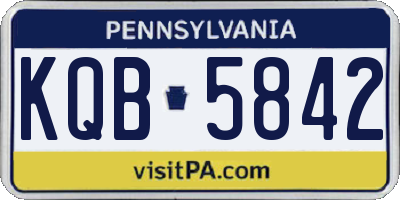 PA license plate KQB5842