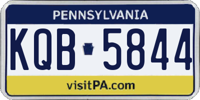 PA license plate KQB5844
