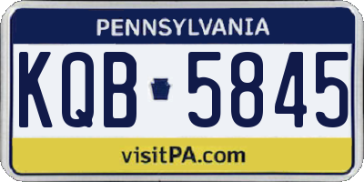 PA license plate KQB5845