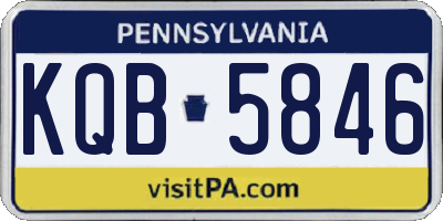 PA license plate KQB5846